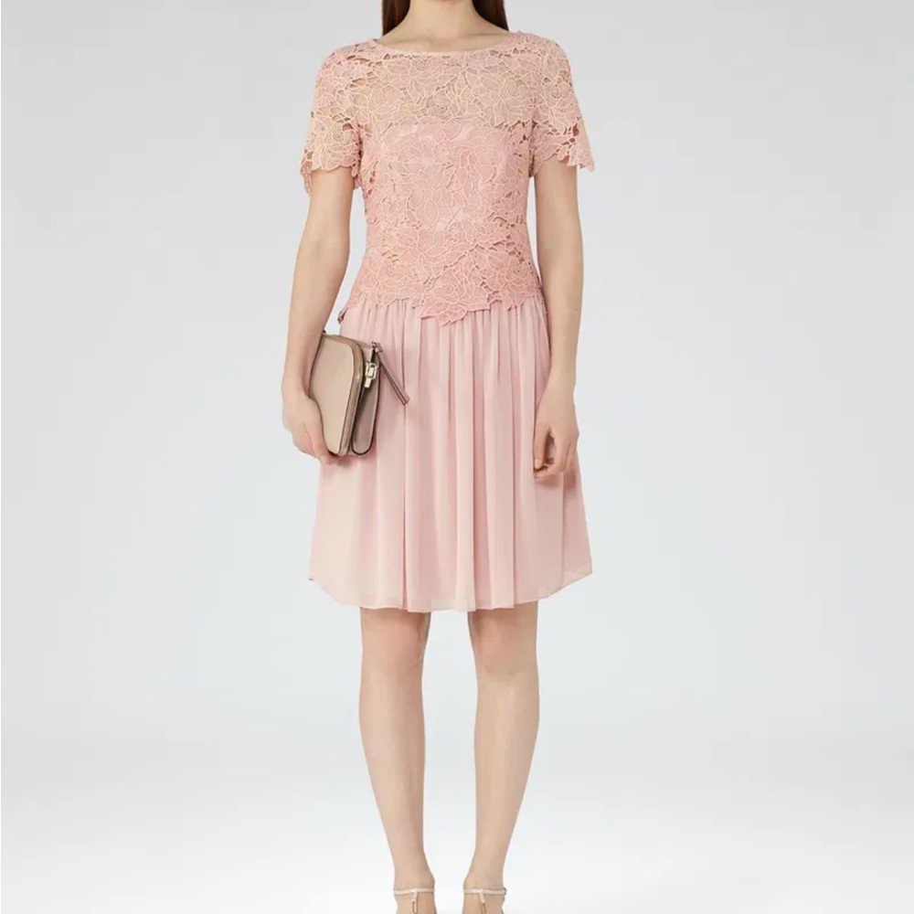 Reiss pink lace dress